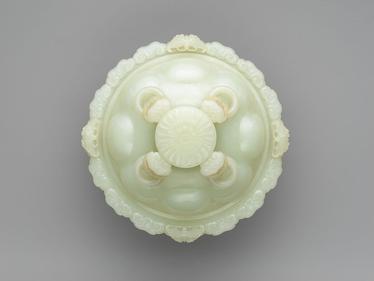 Covered bowl with ring handles, Jade (nephrite), China
