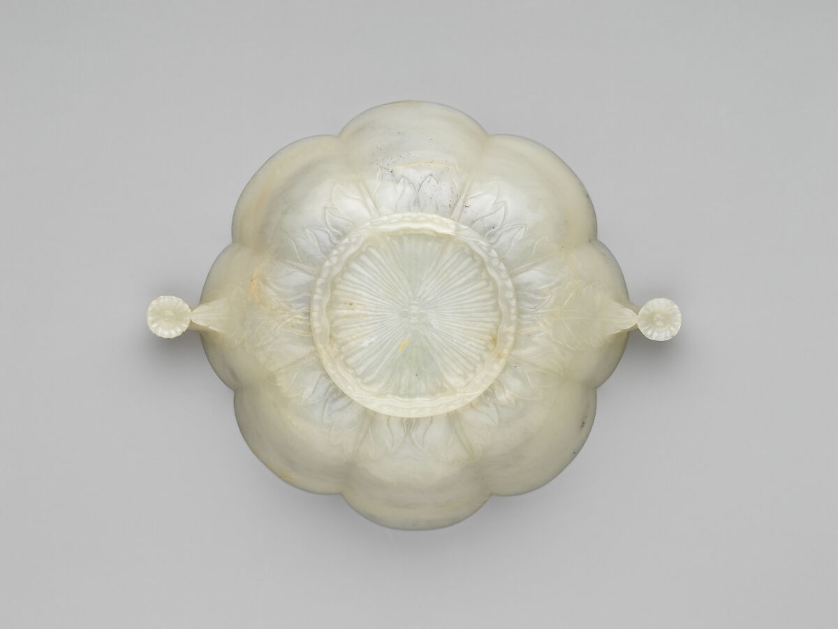 Bowl with lotus design, Jade (nephrite), China