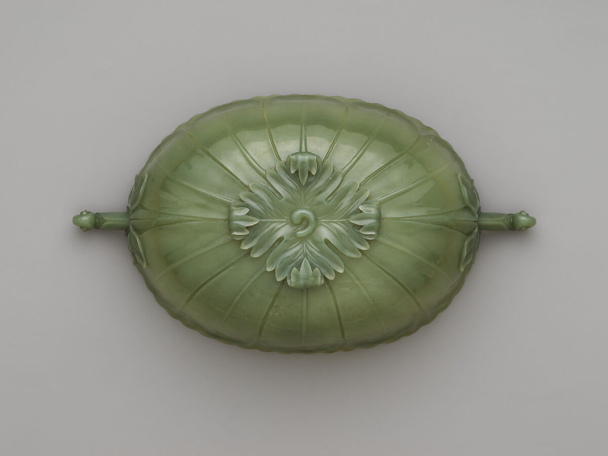 Bowl with floral design, Jade (nephrite), Turkey