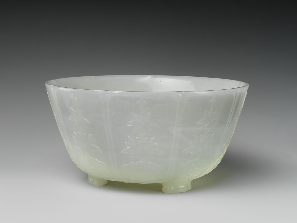 Bowl in the form of a lotus flower, Jade (nephrite), China