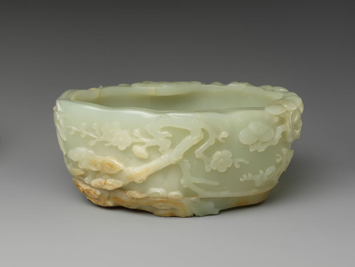 Brush washer with pine trees, Jade (nephrite), China