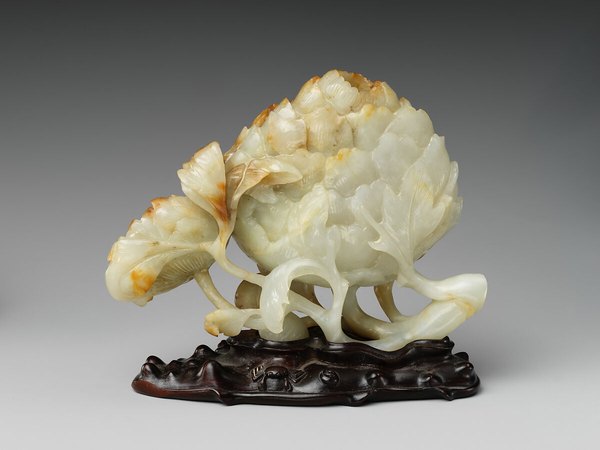 Peony vase, Jade (nephrite), China