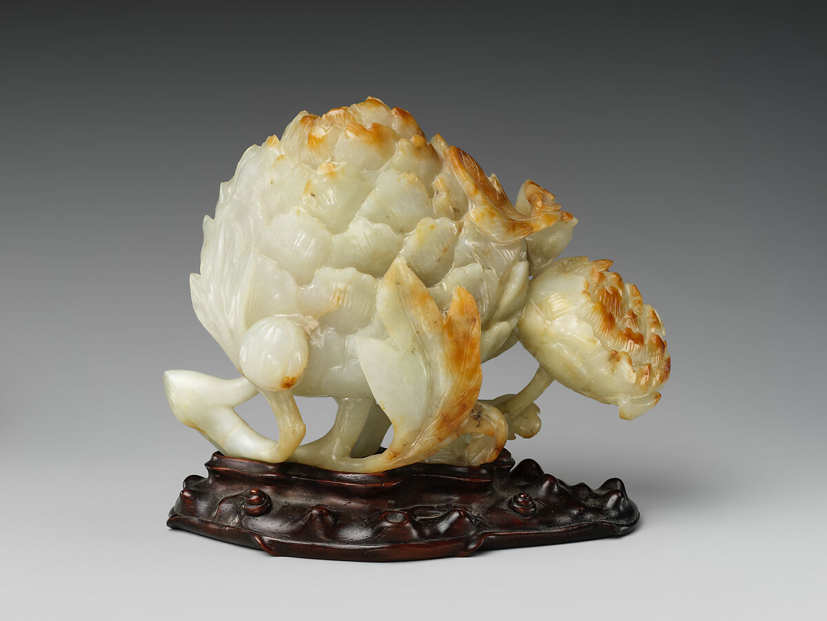 Peony vase, Jade (nephrite), China 