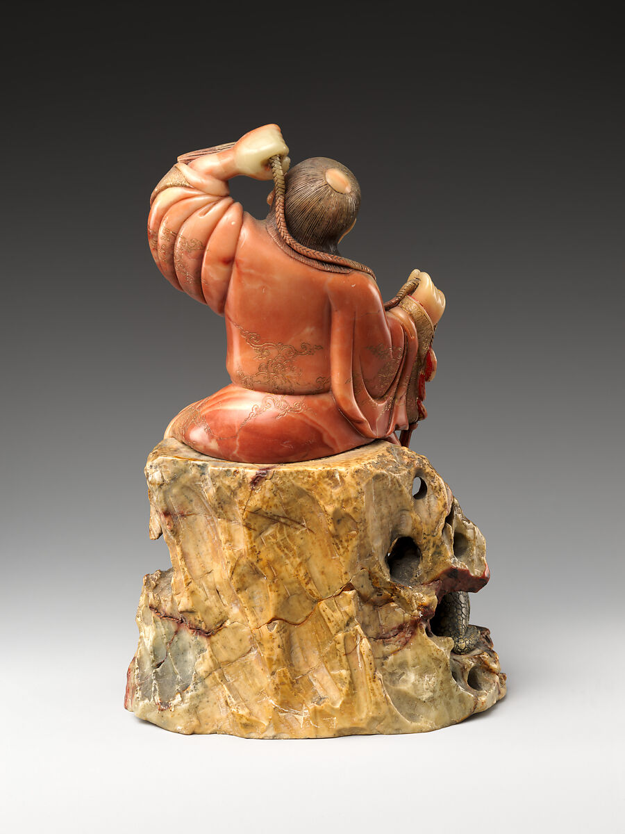 Immortal Liu Hai playing with a frog, Soapstone, China