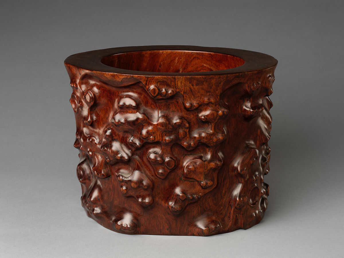 Brush pot, Huanghuali (rosewood), China 