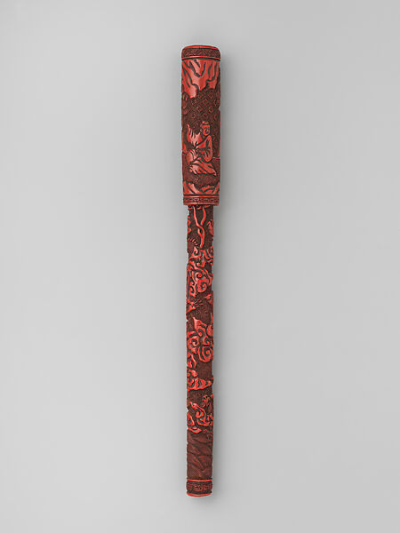 Brush and cover, Red lacquer, China