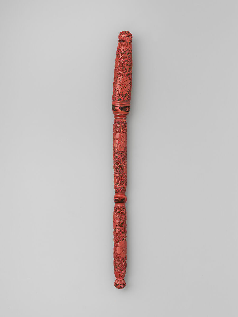 Brush and cover, Red lacquer, China
