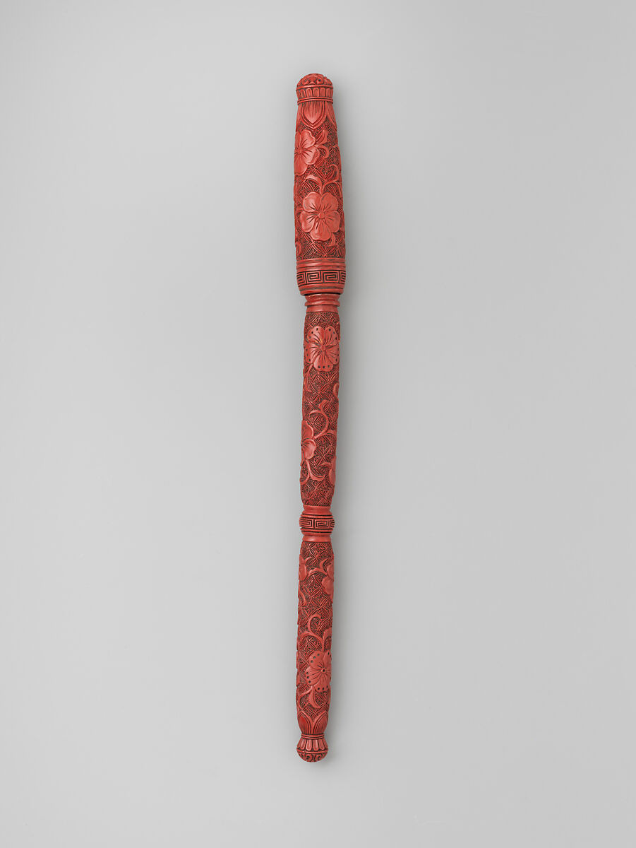 Brush and cover, Red lacquer, China 