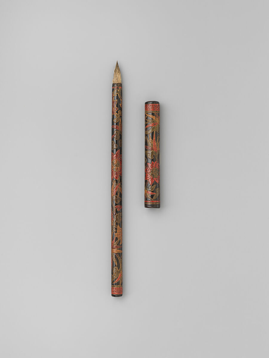 Brush and cover, Red lacquer, China