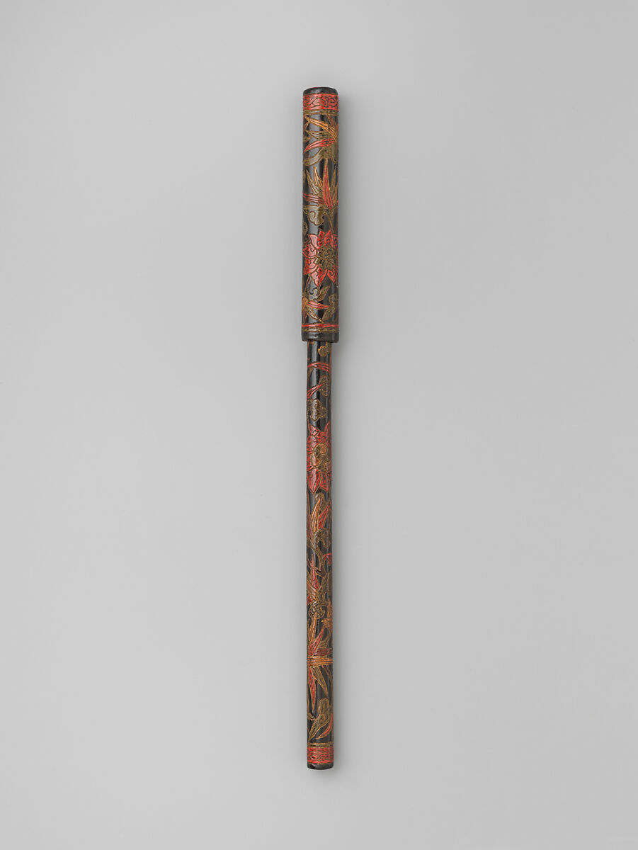 Brush and cover, Red lacquer, China 