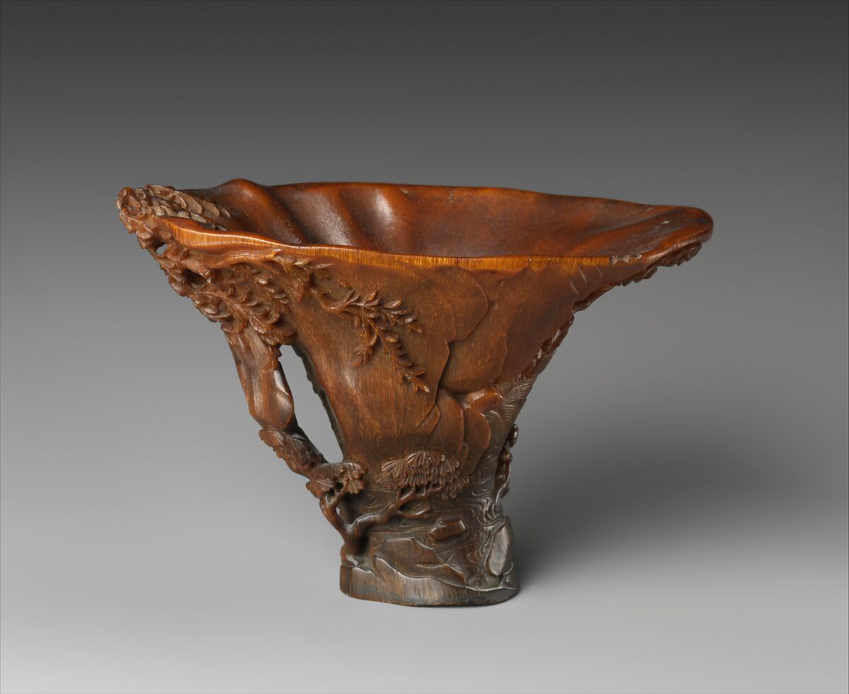 Libation cup, Rhinoceros horn, China