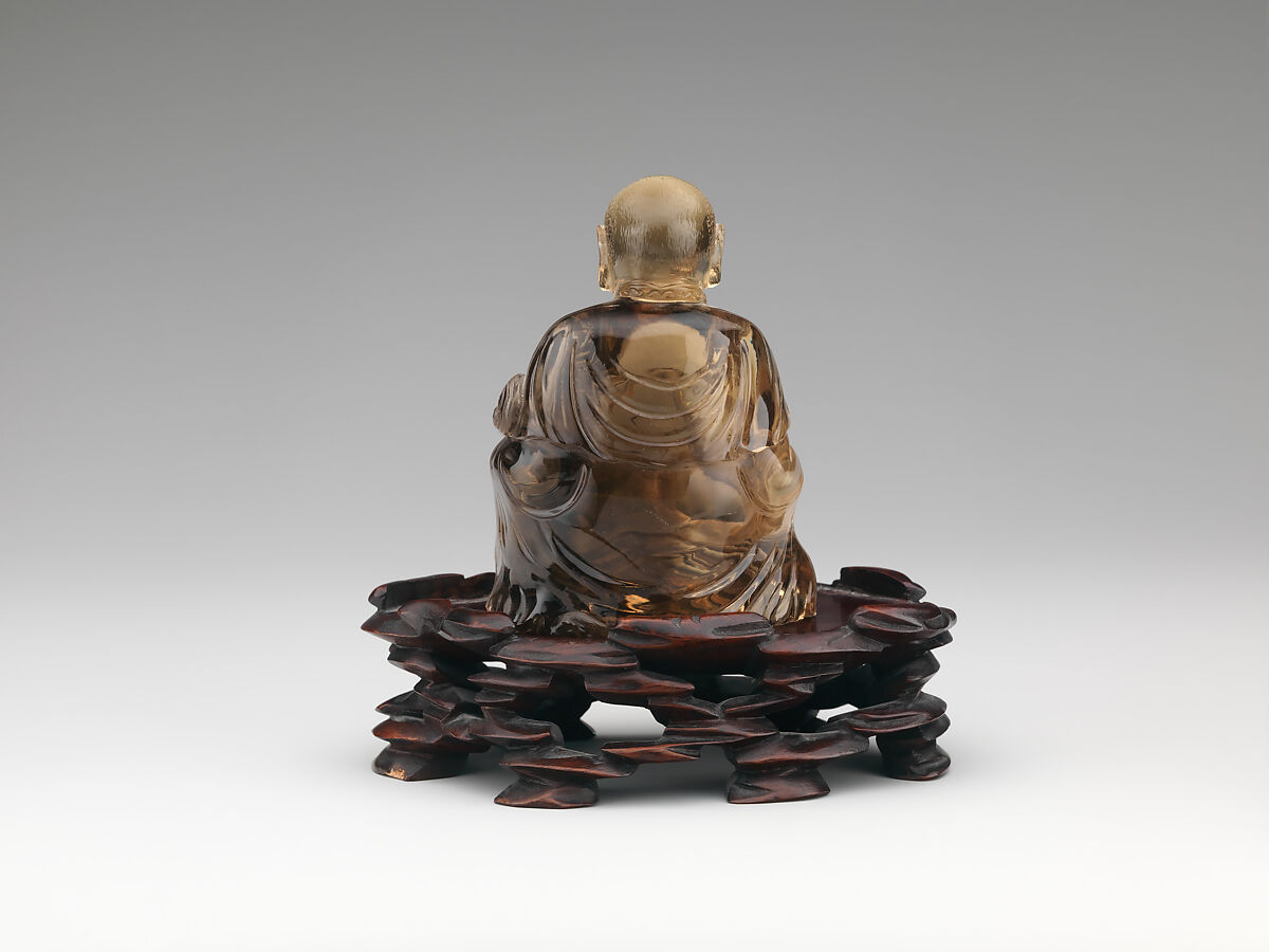 Luohan with a lion cub, Rock crystal, China