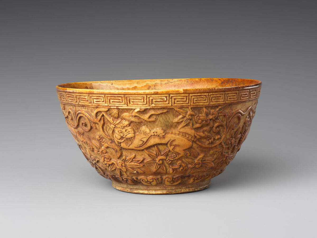 Bowl with carved design, Ivory, China