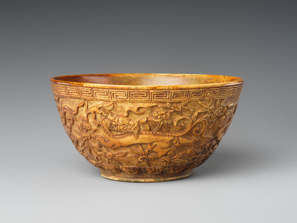 Bowl with carved design, Ivory, China 