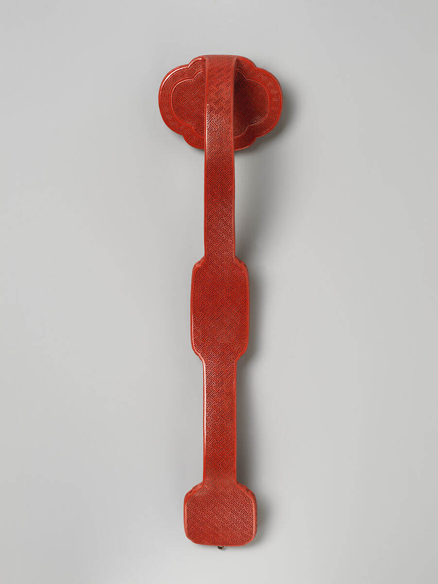 Ruyi scepter, Red lacquer, China