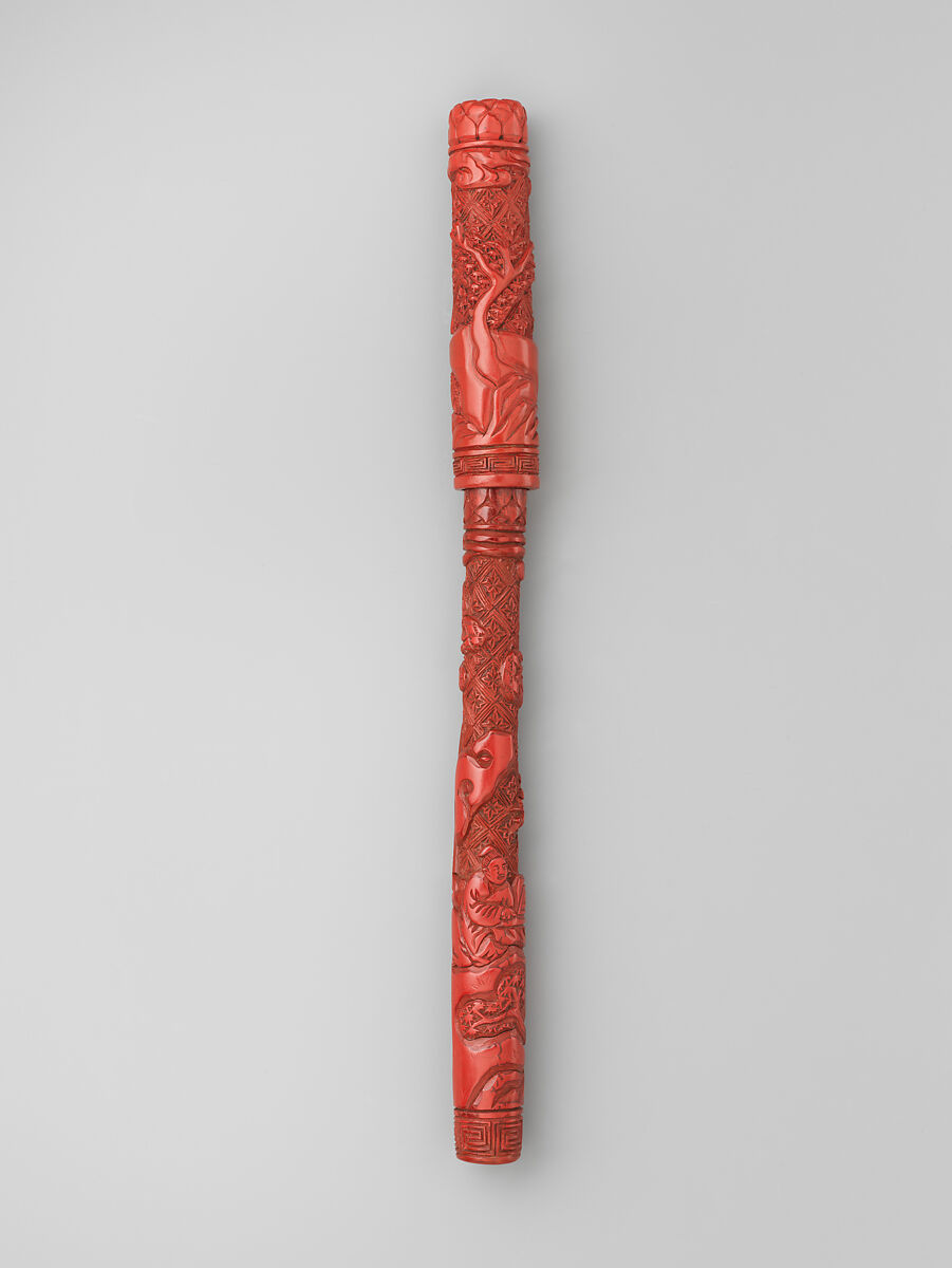 Brush with cover, Red lacquer, China