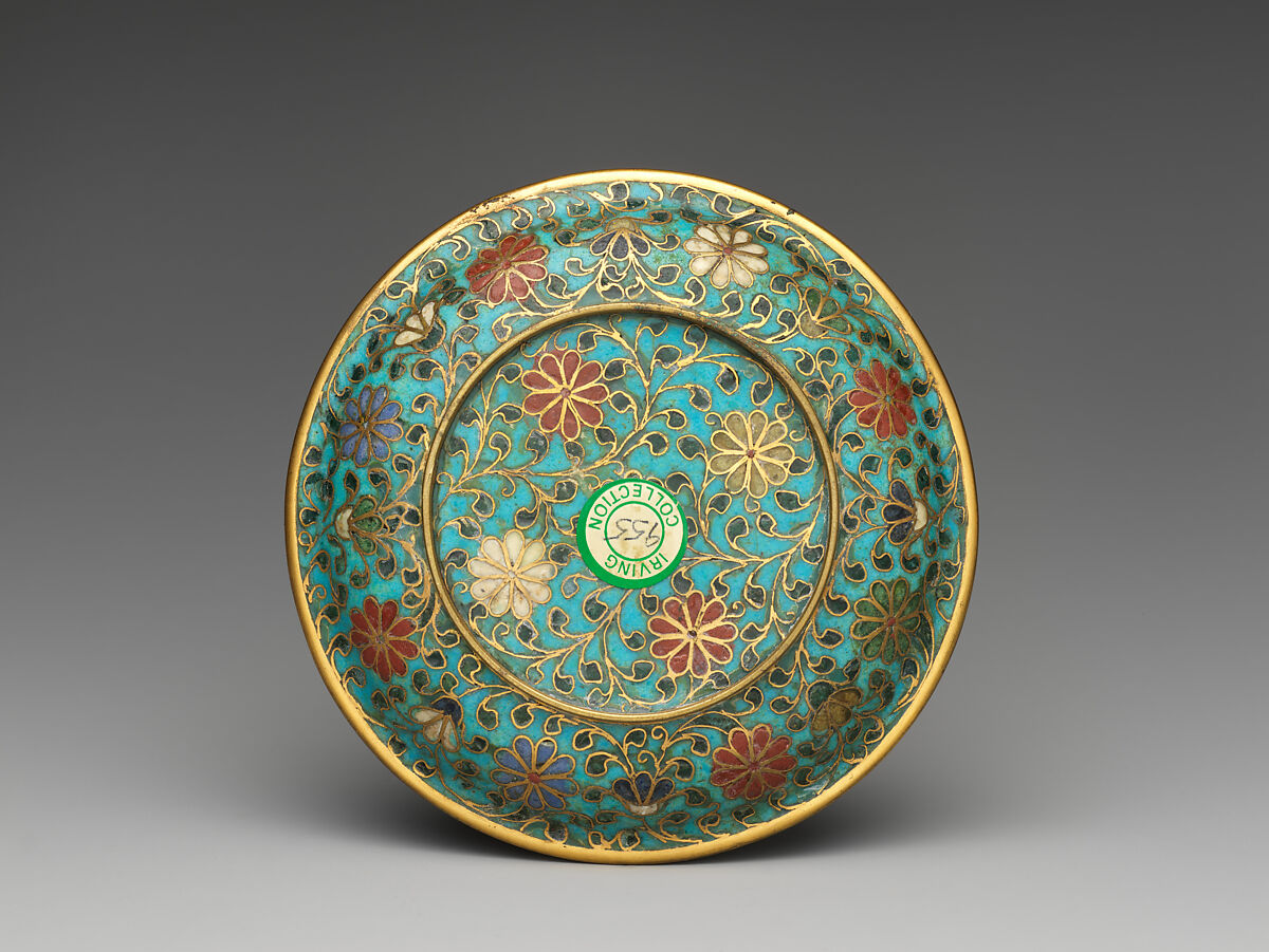 Small plate, Cloisonné, China