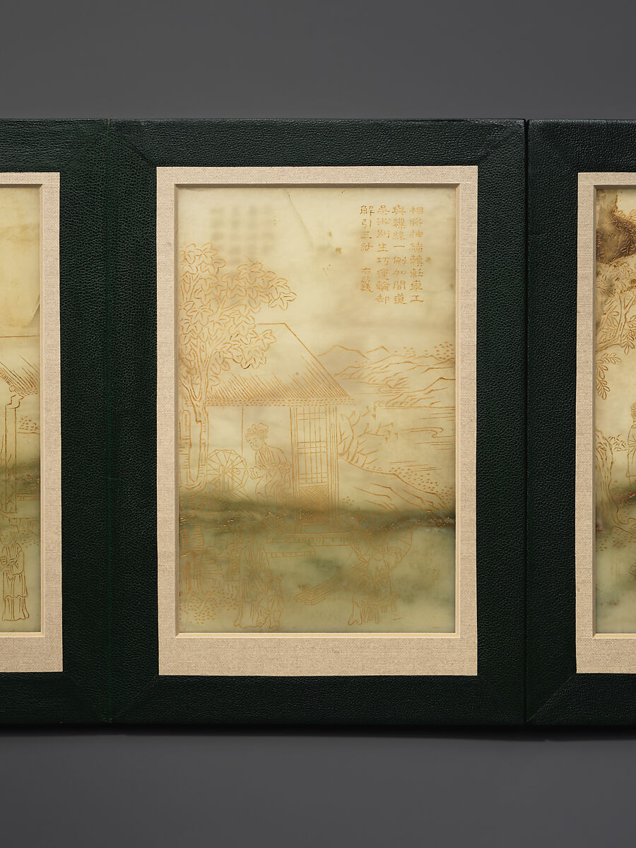 Album of Illustrated Cotton Production and poems composed by the Qianlong Emperor, Jade (nephrite), China