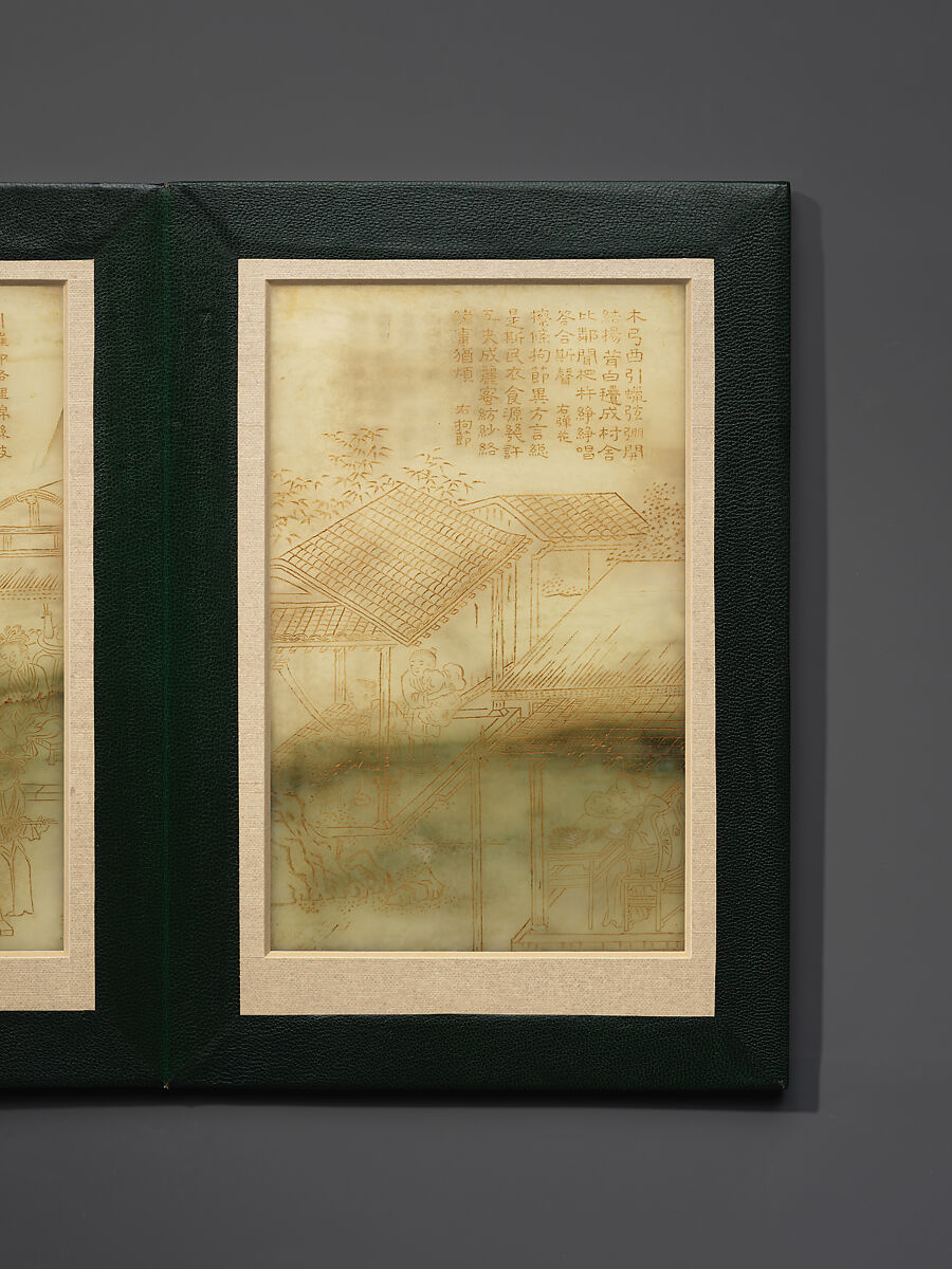 Album of Illustrated Cotton Production and poems composed by the Qianlong Emperor, Jade (nephrite), China