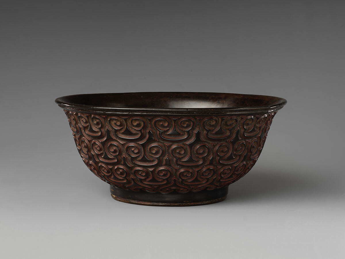 Guri bowl, Black lacquer, China 