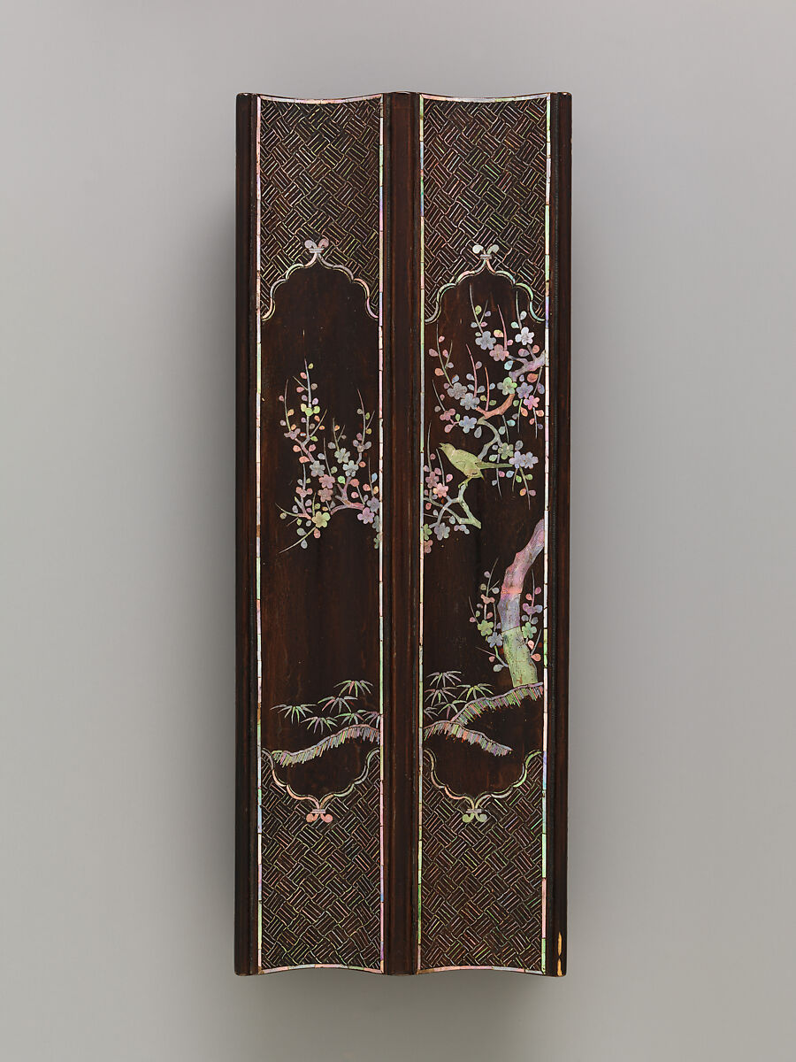 Scroll tray, Black lacquer with inlay, China