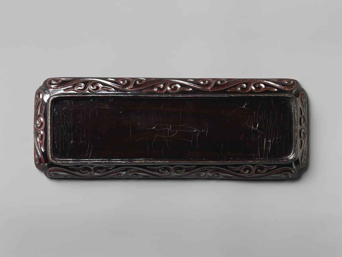 Brush tray, Black and red lacquer (Guri), China