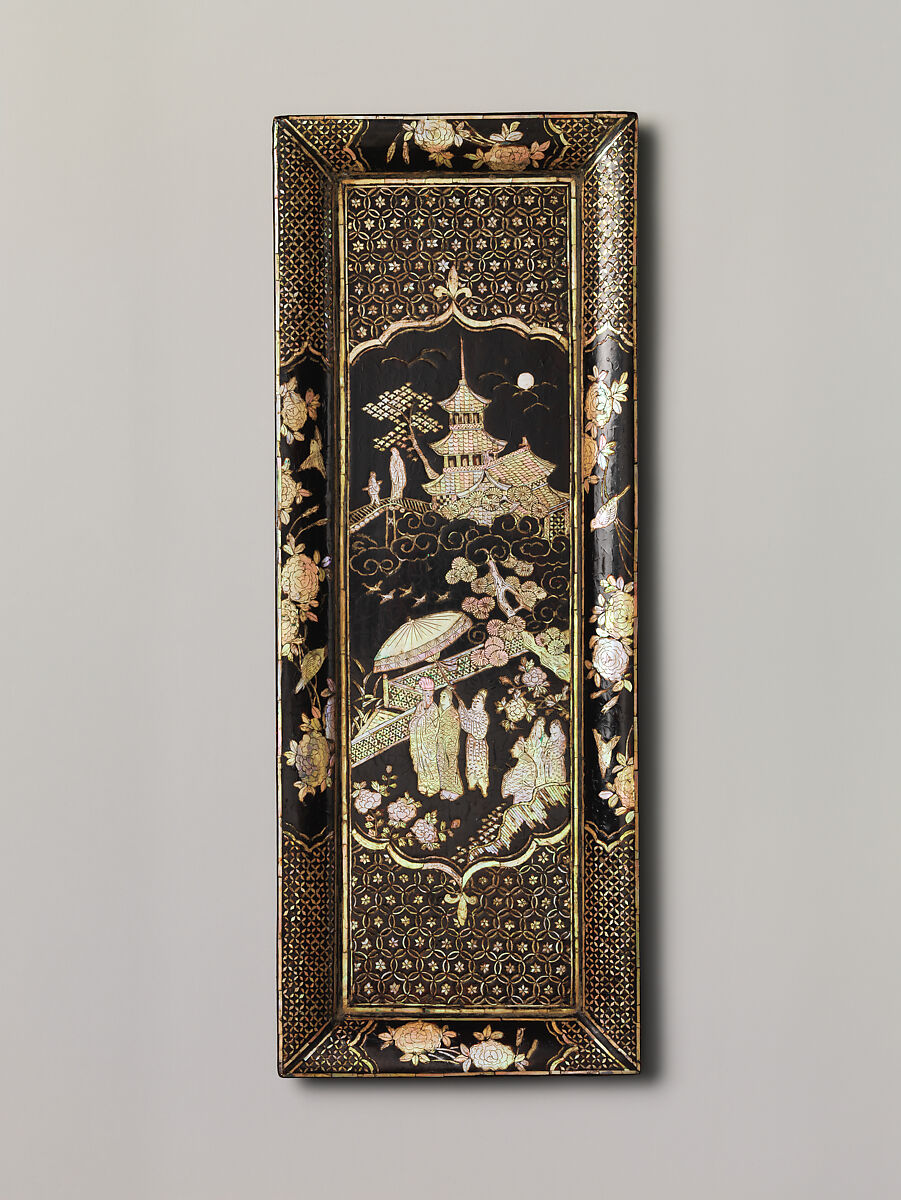 Tray with inlay, Lacquer with mother-of-pearl inlay, China 
