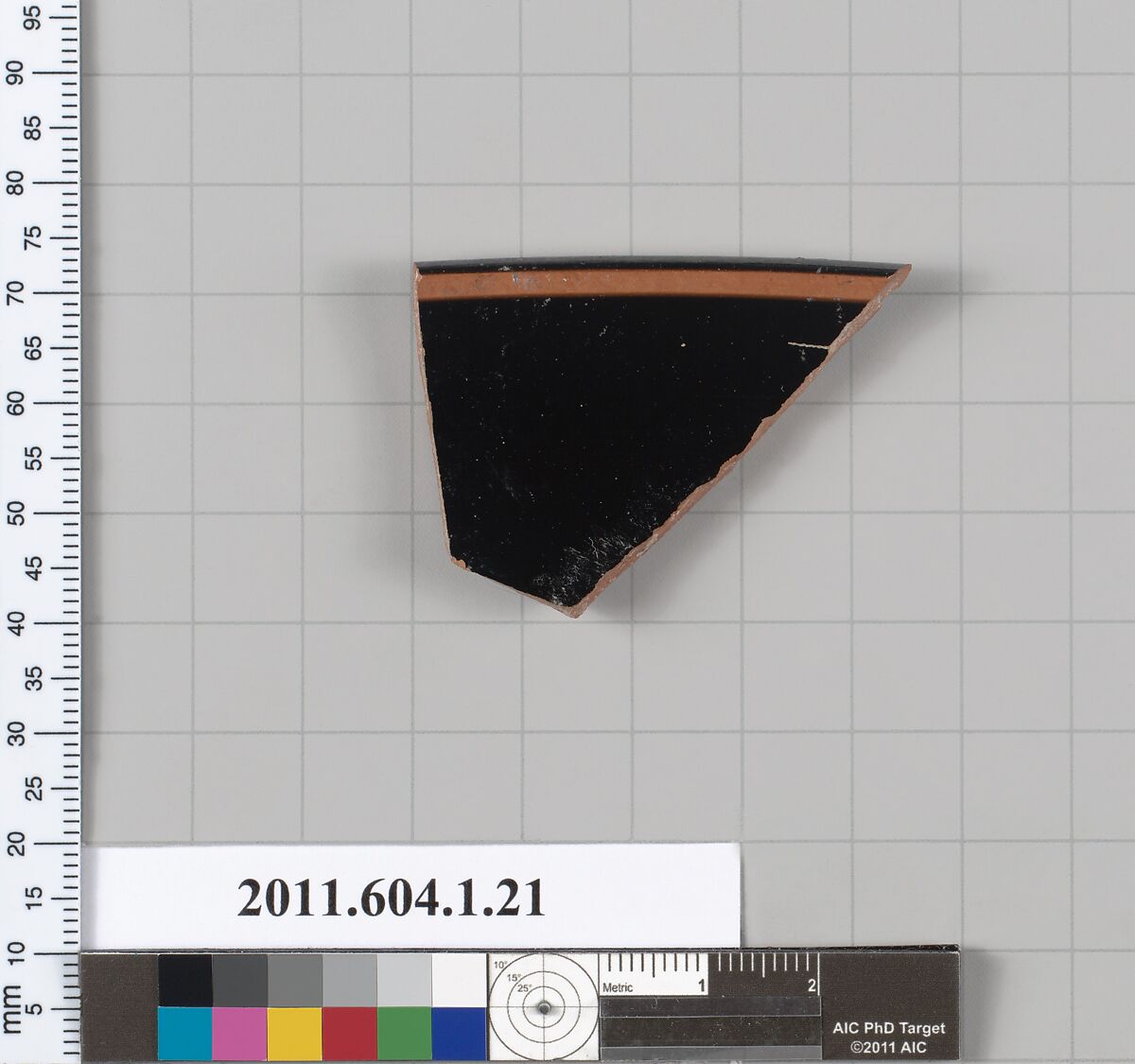 Terracotta rim fragment of a kylix (drinking cup), Terracotta, Greek, Attic