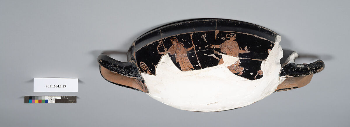 Terracotta kylix (drinking cup), Terracotta, Greek, Attic