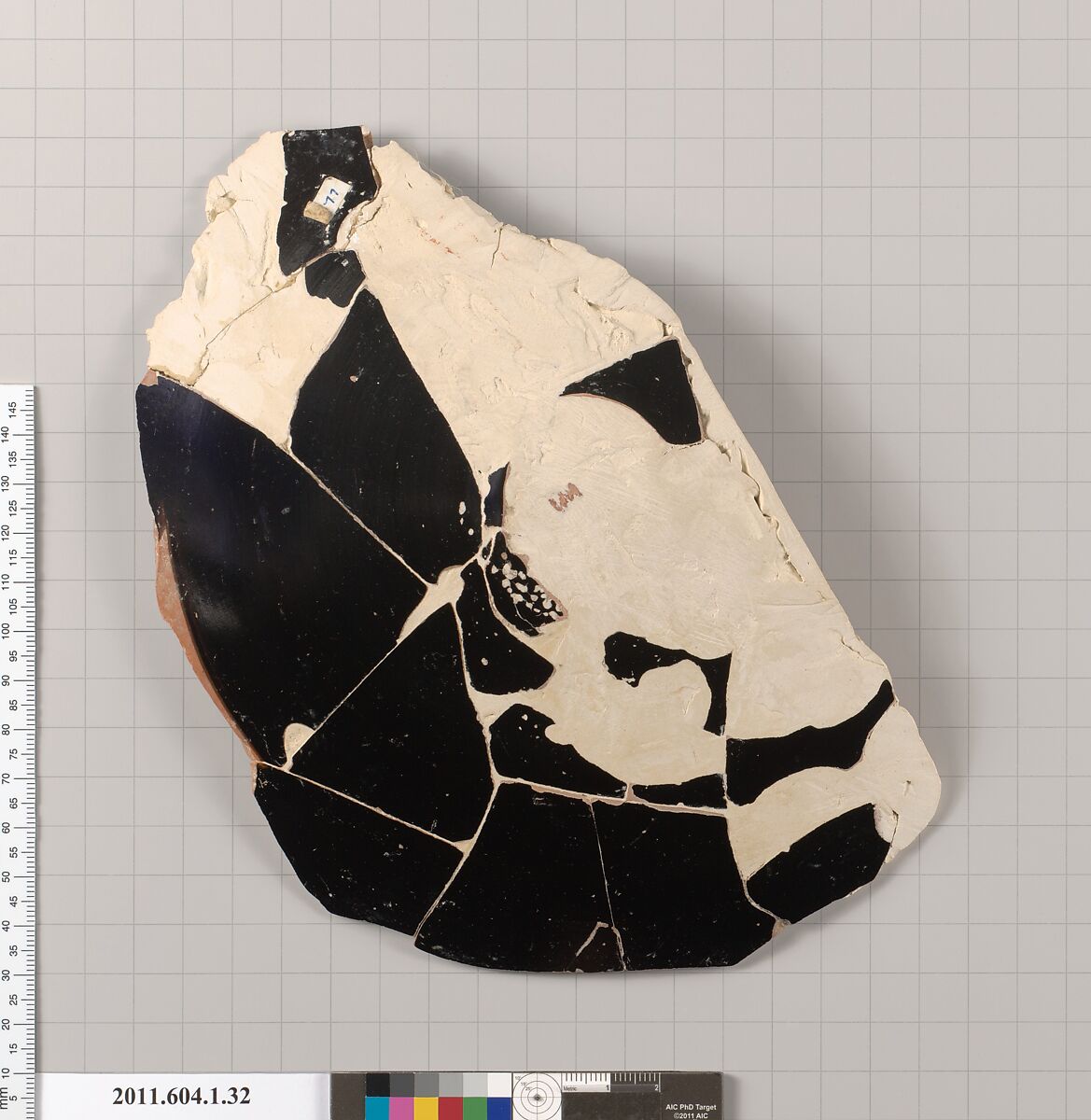 Terracotta fragment of a kylix (drinking cup), Terracotta, Greek, Attic