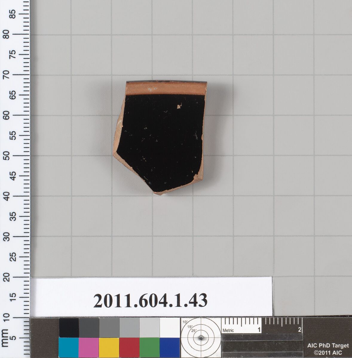 Terracotta rim fragment of a kylix (drinking cup), Terracotta, Greek, Attic