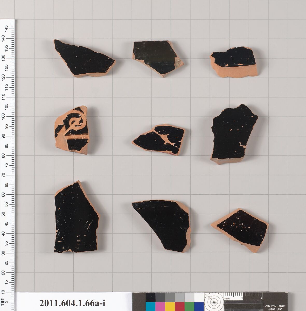 Terracotta fragments of a kylix (drinking cup), Terracotta, Greek, Attic
