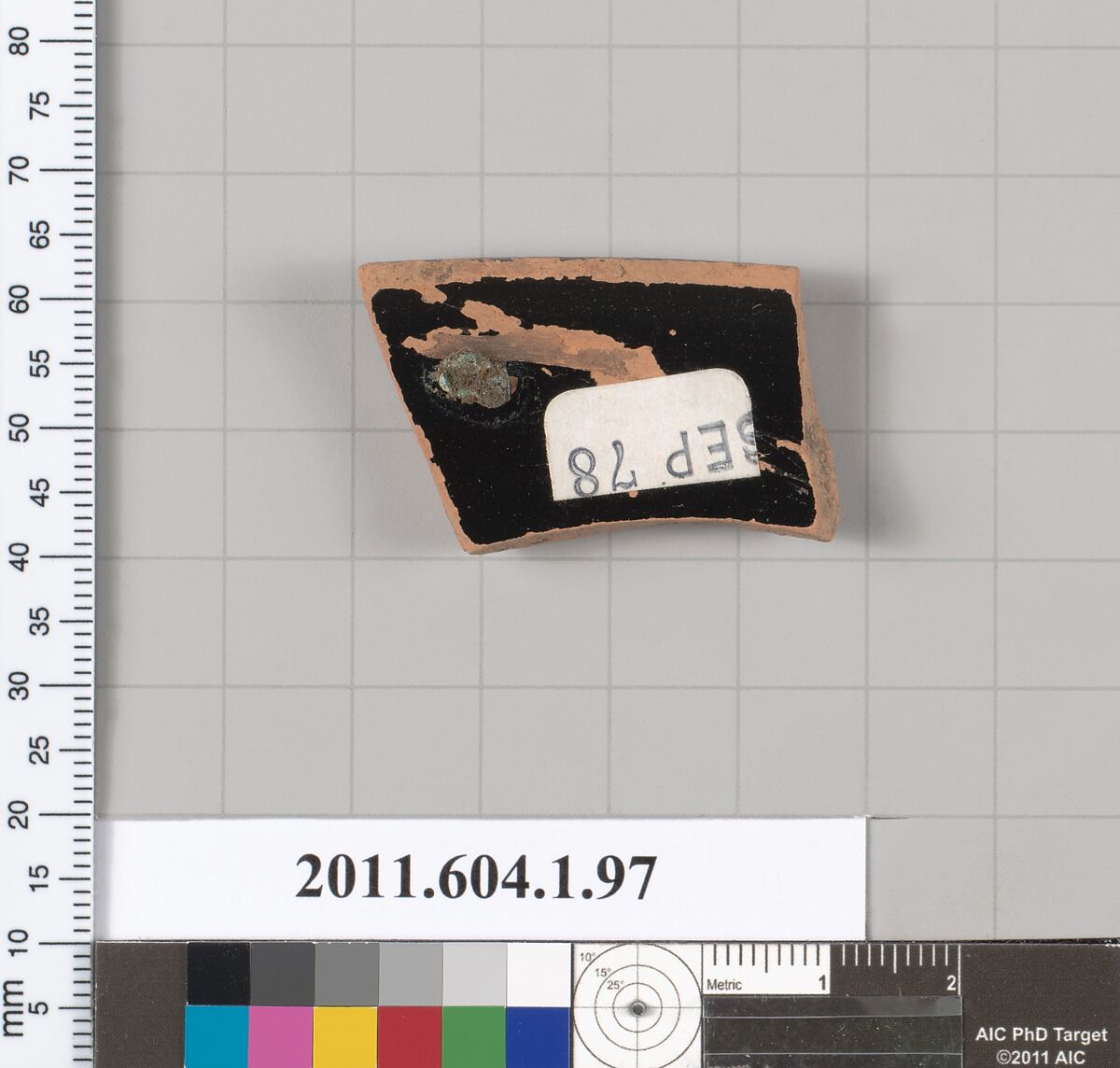 Terracotta rim fragment of a kylix (drinking cup), Terracotta, Greek, Attic
