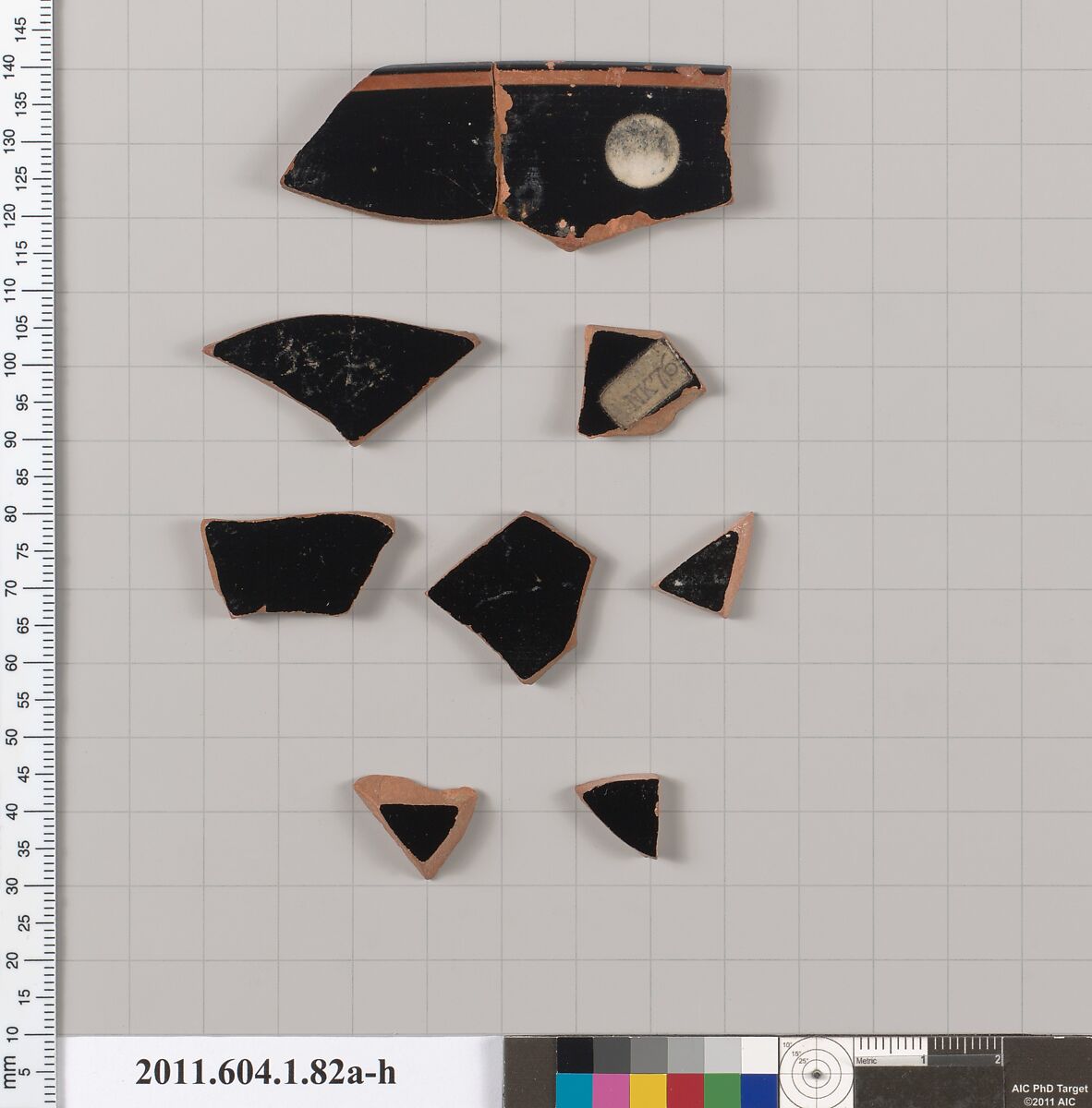 Terracotta fragments of a kylix (drinking cup), Terracotta, Greek, Attic