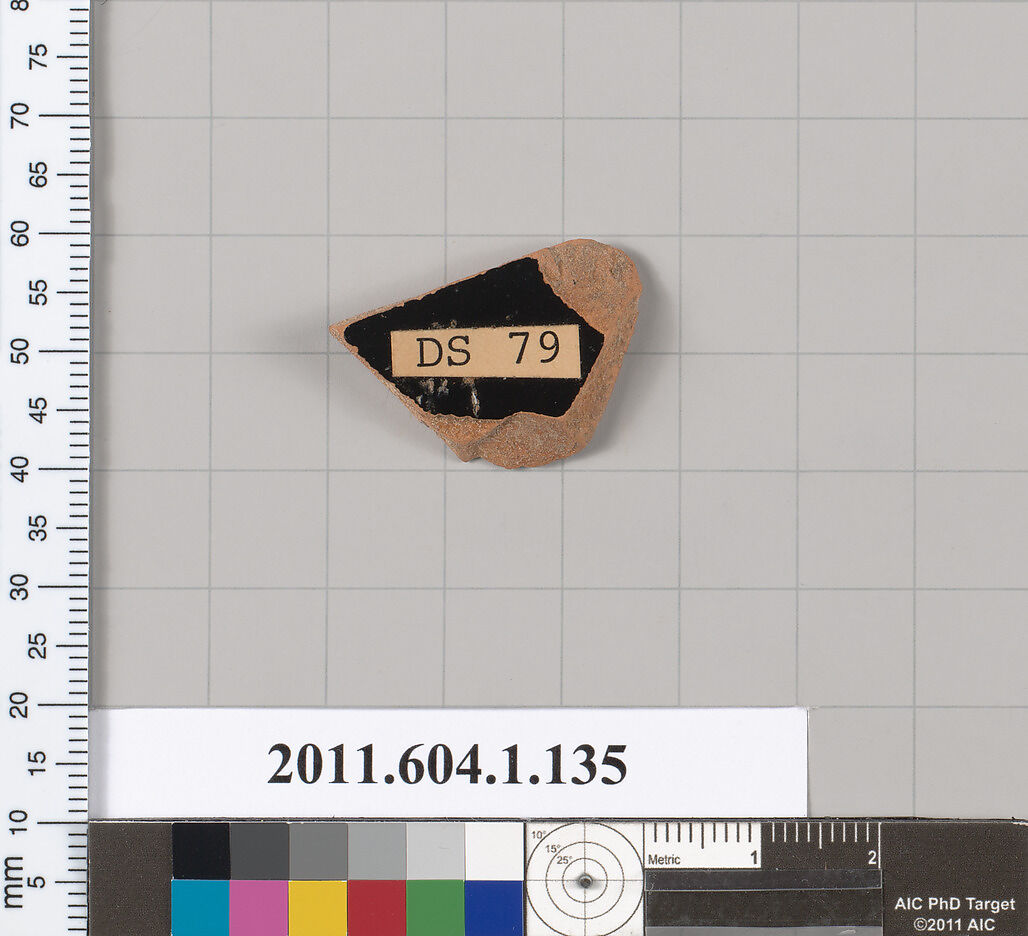 Terracotta fragment of a kylix (drinking cup), Terracotta, Greek, Attic