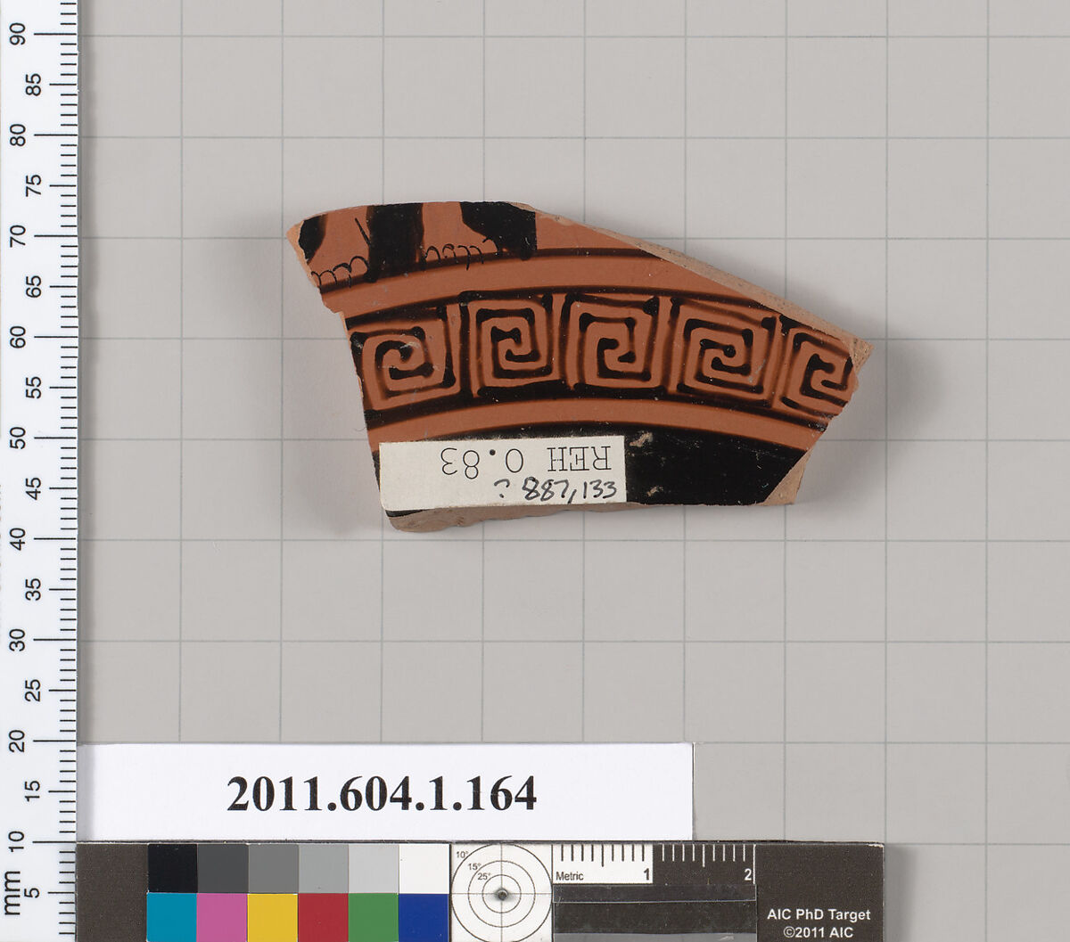 Terracotta fragment of a kylix (drinking cup), Terracotta, Greek, Attic