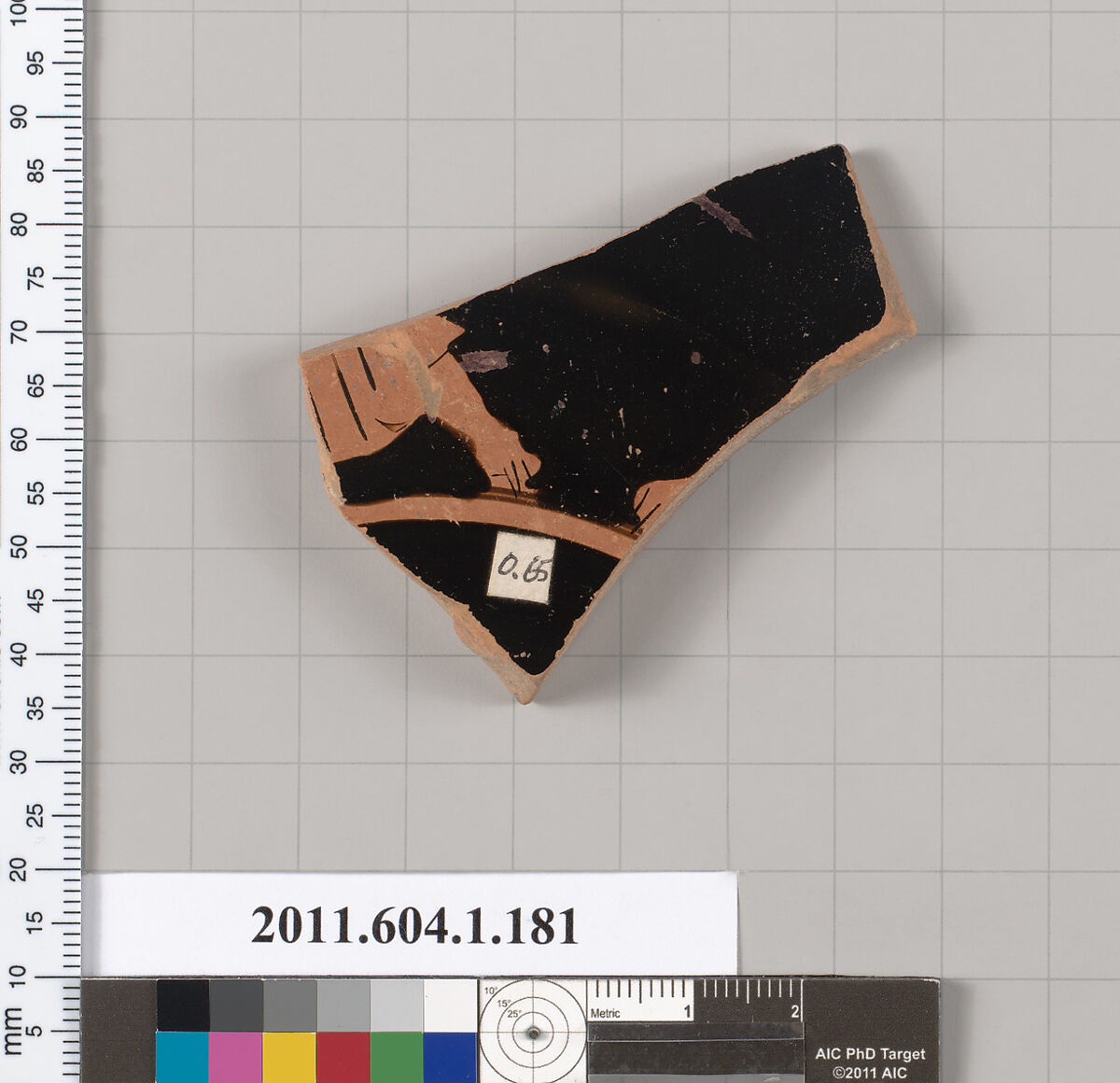 Terracotta fragment of a kylix (drinking cup), Terracotta, Greek, Attic
