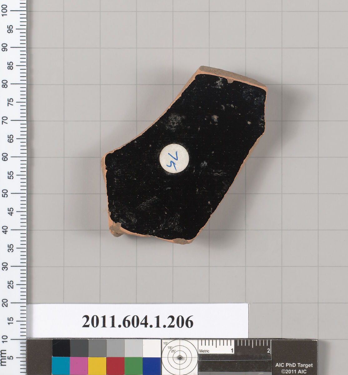 Terracotta fragment of a kylix (drinking cup), Terracotta, Greek, Attic