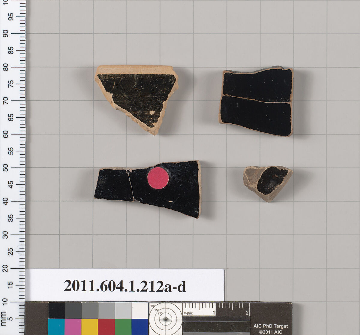 Terracotta fragments of a kylix (drinking cup), Terracotta, Greek, Attic
