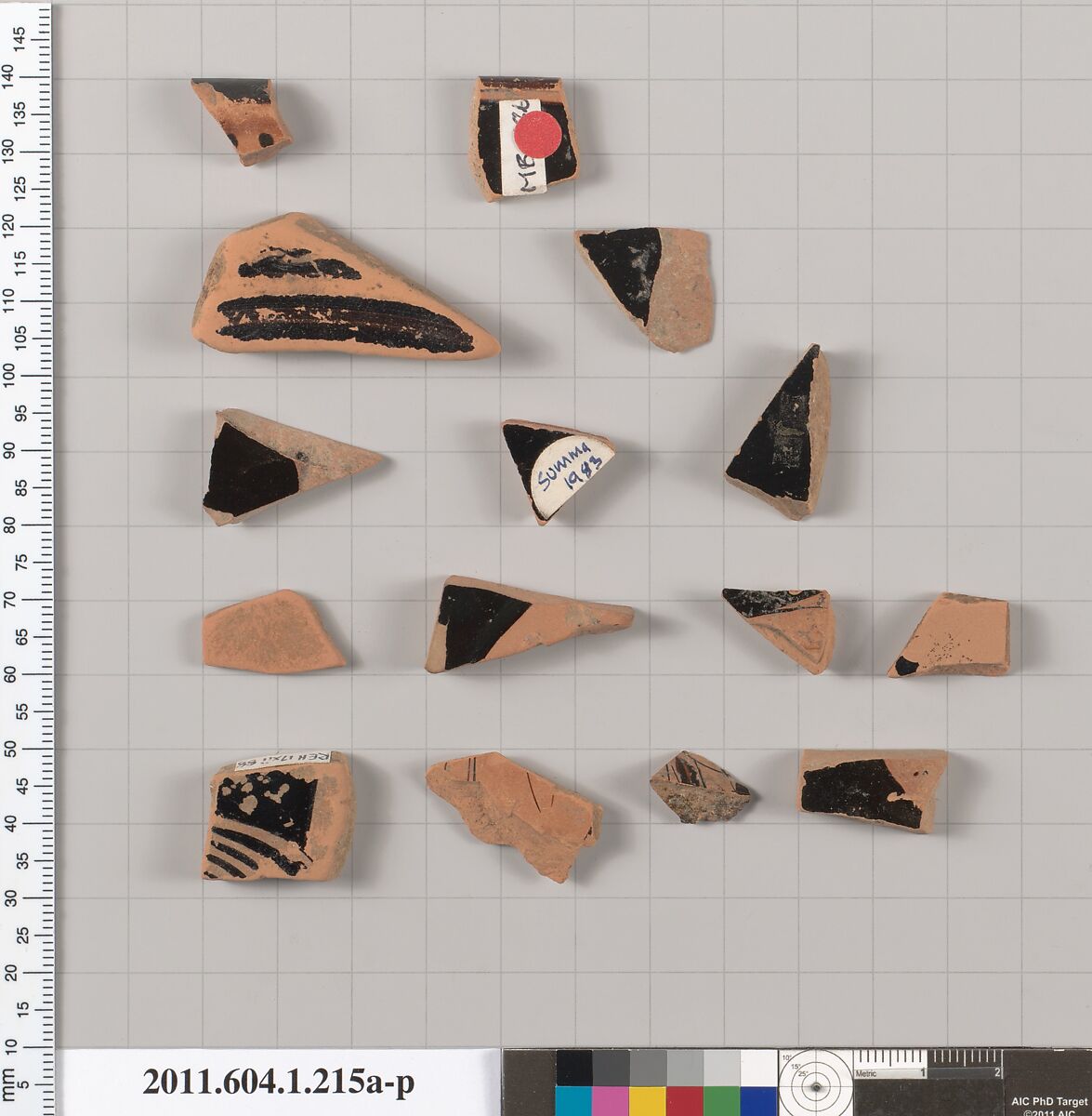 Terracotta fragments of a kylix (drinking cup), Terracotta, Greek, Attic