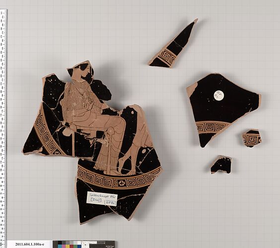 Terracotta fragments of a kylix (drinking cup)