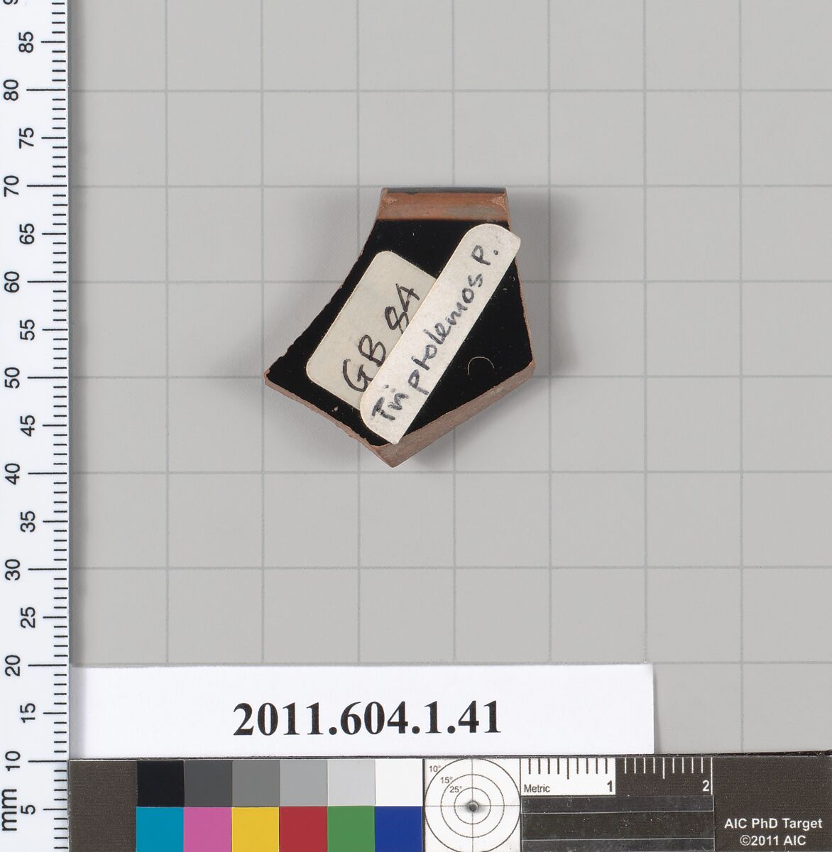 Terracotta rim fragment of a kylix (drinking cup), Attributed to the Triptolemos Painter [DvB], Terracotta, Greek, Attic