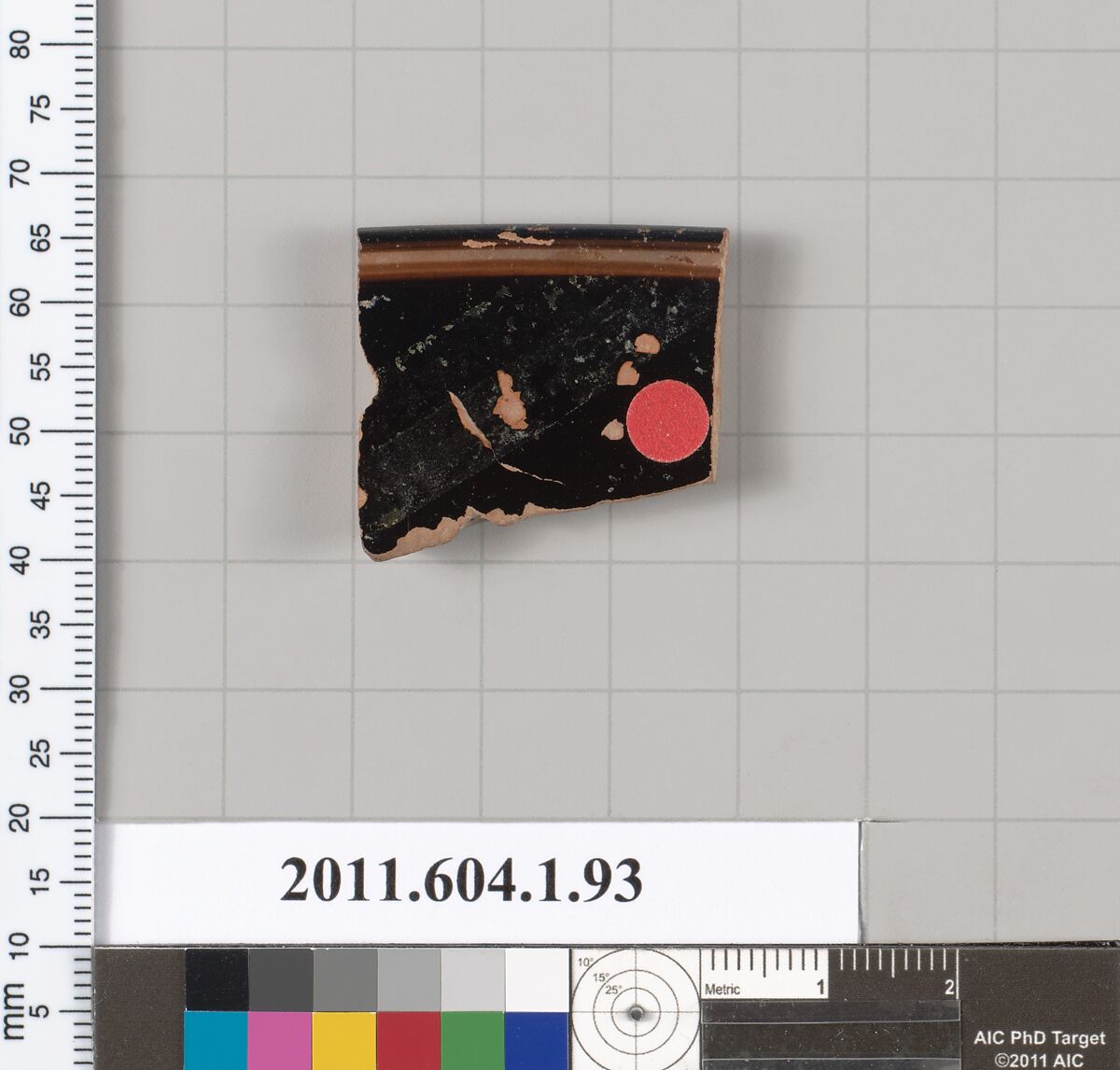 Terracotta rim fragment of a kylix (drinking cup), Attributed to the Painter of London D 12 [DvB], Terracotta, Greek, Attic