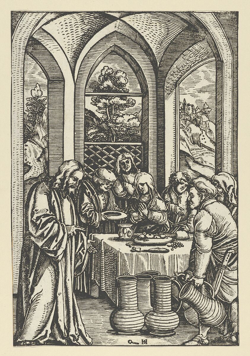 The Wedding at Cana, from The Life of Christ, Hans Schäufelein (German, Nuremberg ca. 1480–ca. 1540 Nördlingen), Woodcut 