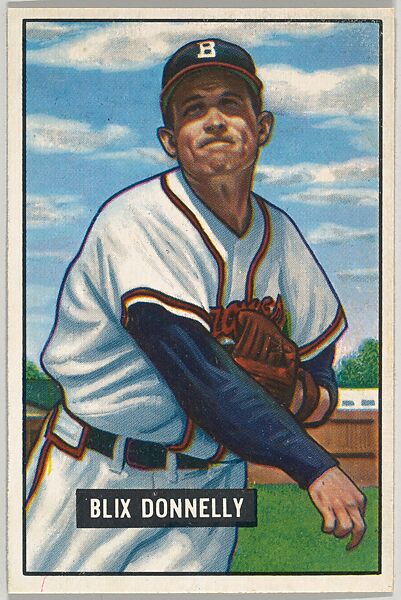 Blix Donnelly, Pitcher, Boston Braves, from Picture Cards, series 5 (R406-5) issued by Bowman Gum, Issued by Bowman Gum Company, Commercial color lithograph 
