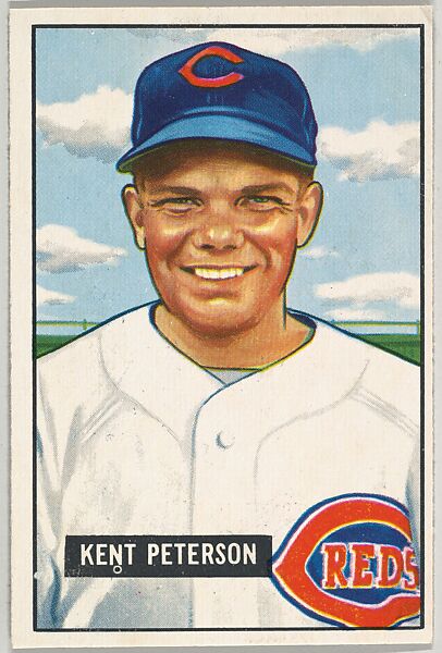 Kent Peterson, Pitcher, Cincinnati Reds, from Picture Cards, series 5 (R406-5) issued by Bowman Gum, Issued by Bowman Gum Company, Commercial color lithograph 