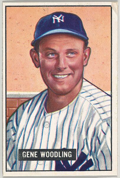 Gene Woodling, Outfield, New York Yankees, from Picture Cards, series 5 (R406-5) issued by Bowman Gum, Issued by Bowman Gum Company, Commercial color lithograph 