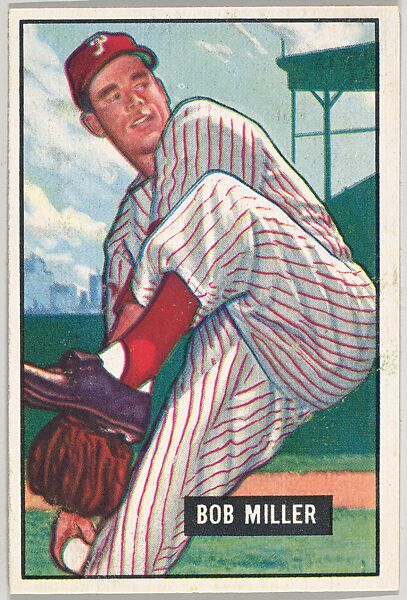 Bob Miller, Pitcher, Philadelphia Phillies, from Picture Cards, series 5 (R406-5) issued by Bowman Gum, Issued by Bowman Gum Company, Commercial color lithograph 