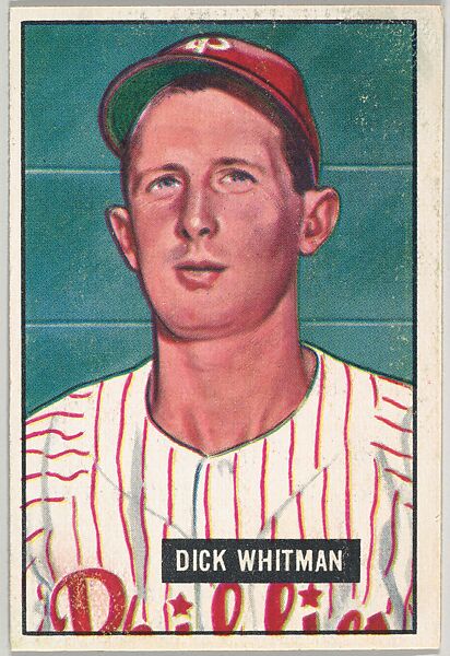 Dick Whitman, Outfield, Philadelphia Phillies, from Picture Cards, series 5 (R406-5) issued by Bowman Gum, Issued by Bowman Gum Company, Commercial color lithograph 