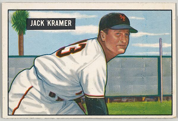 Jack Kramer, Pitcher, New York Yankees, from Picture Cards, series 5 (R406-5) issued by Bowman Gum, Issued by Bowman Gum Company, Commercial color lithograph 